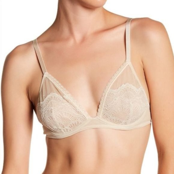 FREE PEOPLE Lace Triangle Bra in Nude - Picture 1 of 3